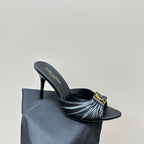 Leather Heeled Mules